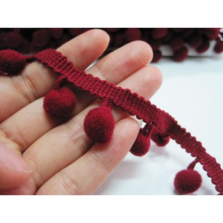 (màu mới về)  dây pompom trang trí, ruy băng pompom, dây trang trí tiệc [nguyên liệu thủ công, phụ liệu handmade]