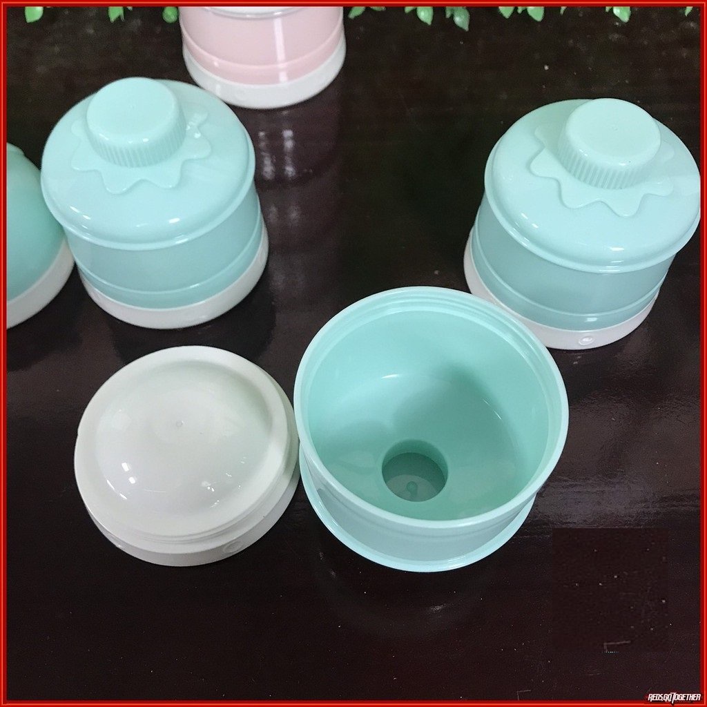 Hộp Chia Sữa Bột, Đồ Ăn Cho Bé Khi Đi Chơi Đi Học 3 Ngăn Có Nắp Đóng Mở Tiện Dụng Misuta Chính hãng