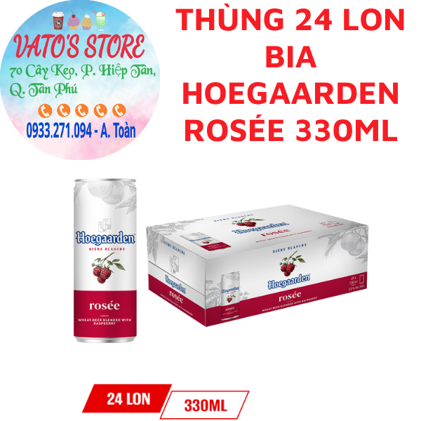 Bia Hoegaarden rosée thùng 24 lon (330ml/lon) / Lốc 6 lon Bia Bỉ Hoegaarden hoa hồng 330ml