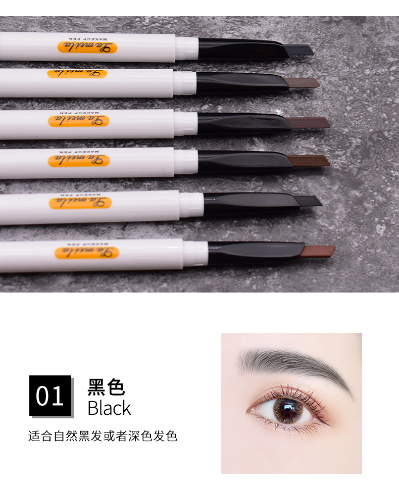 Professional 2 in 1 Double Ended Eyebrow Pencil Natural Long Lasting Not Blooming Waterproof Eyebrow Pencil