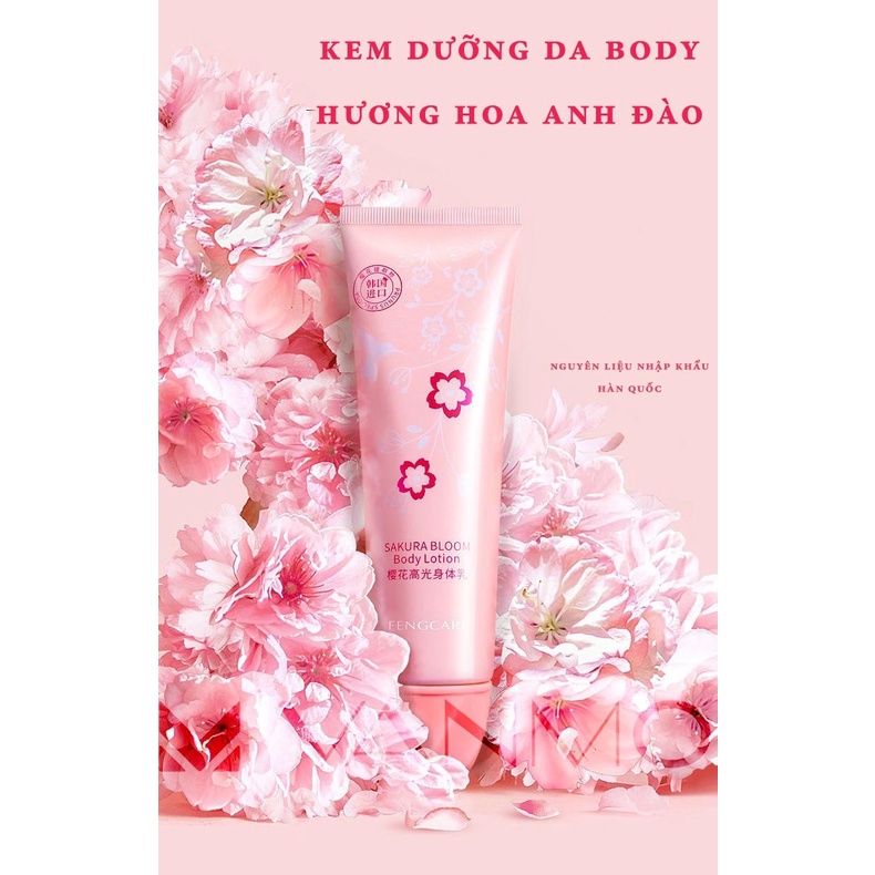Kem Dưỡng Thể Trắng Da Kem Body Sáng Da Mềm Mại Hương Hoa Anh Đào Whitening Body Lotion 150g