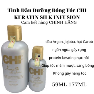 TINH CHẤT DƯỠNG BÓNG CHI KERATIN SILK INFUSION 59ML/177ML CHÍNH HÃNG