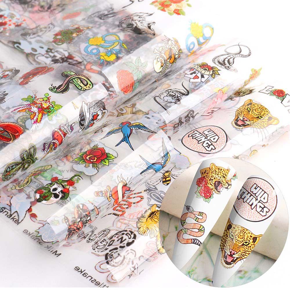 OCEANMAP Miếng Dán Trang Trí Móng Tay Hình Đầu Lâu Màu Đen Phong Cách Halloween