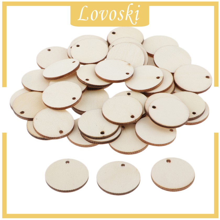 [Lovoski] Set 50 Tấm Bảng Tròn Không Hoàn Thành Có Lỗ Dùng Để Làm Đồ Thủ Công DIY