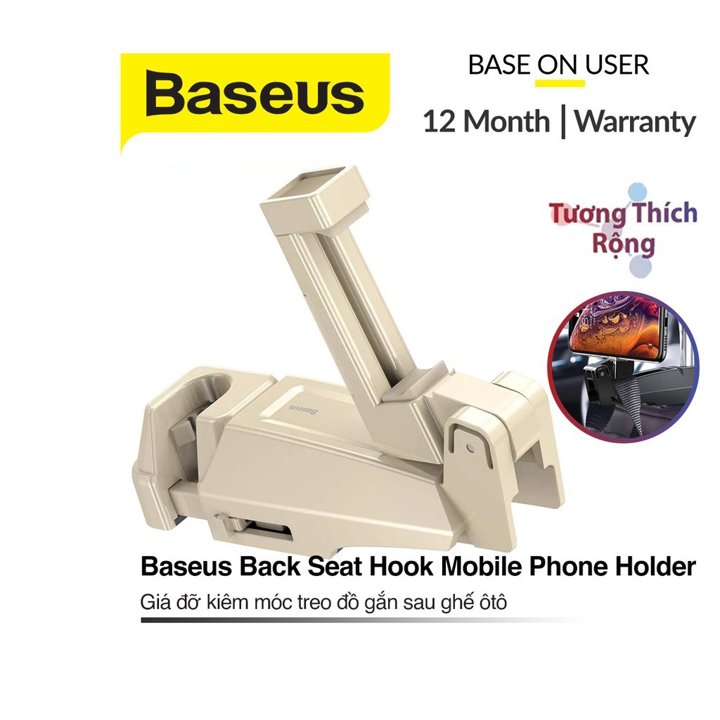 Gía đỡ điện thoại trên ô tô Baseus Back Seat Hook Mobile Phone kim loại chắc chắn giữ chặc điện thoại và đồ vật