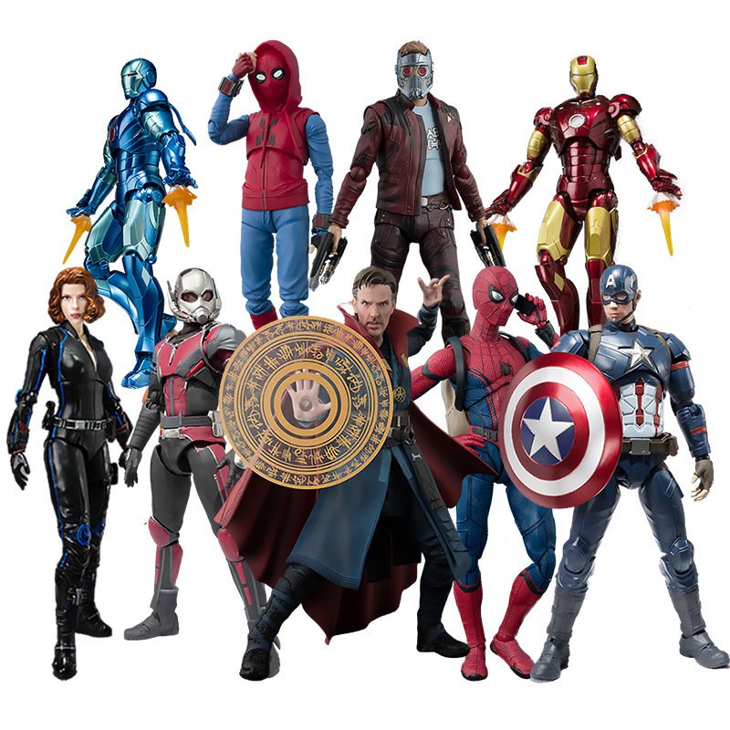 Spot double 4SHF Iron Man Spider-man American captain Ant Man Black Widow Hornet female star Jue strange doctor hand-held