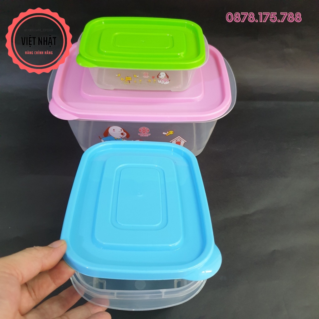 [FREESHIP 3 hộp] Hộp Đựng Thực Phẩm Việt Nhật Có Nắp Gài Tiện Dụng, Việt Nhật Ms 6556