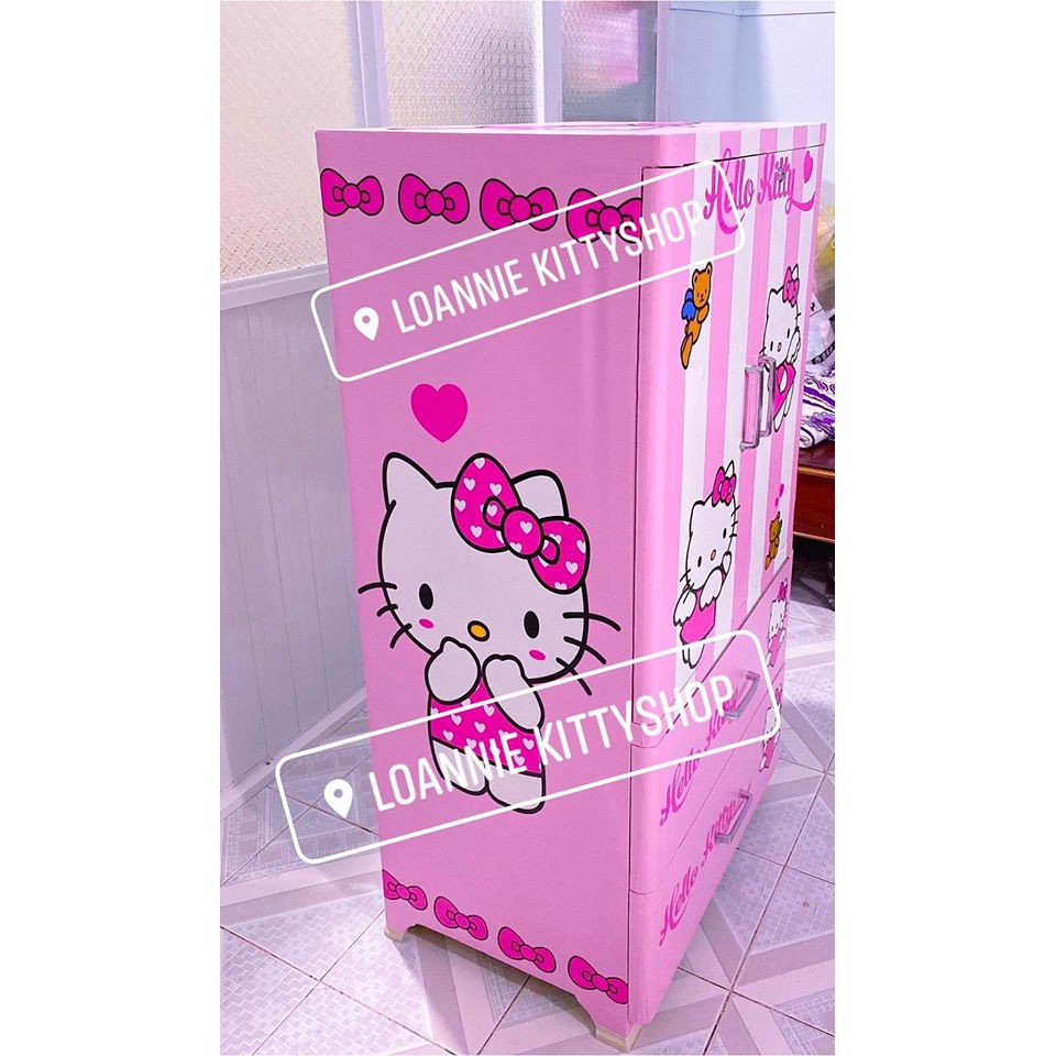 🌸LoanKitty🌸 decal Kitty dán tủ quần áo cao 1m5 💛💚💙💜❤️