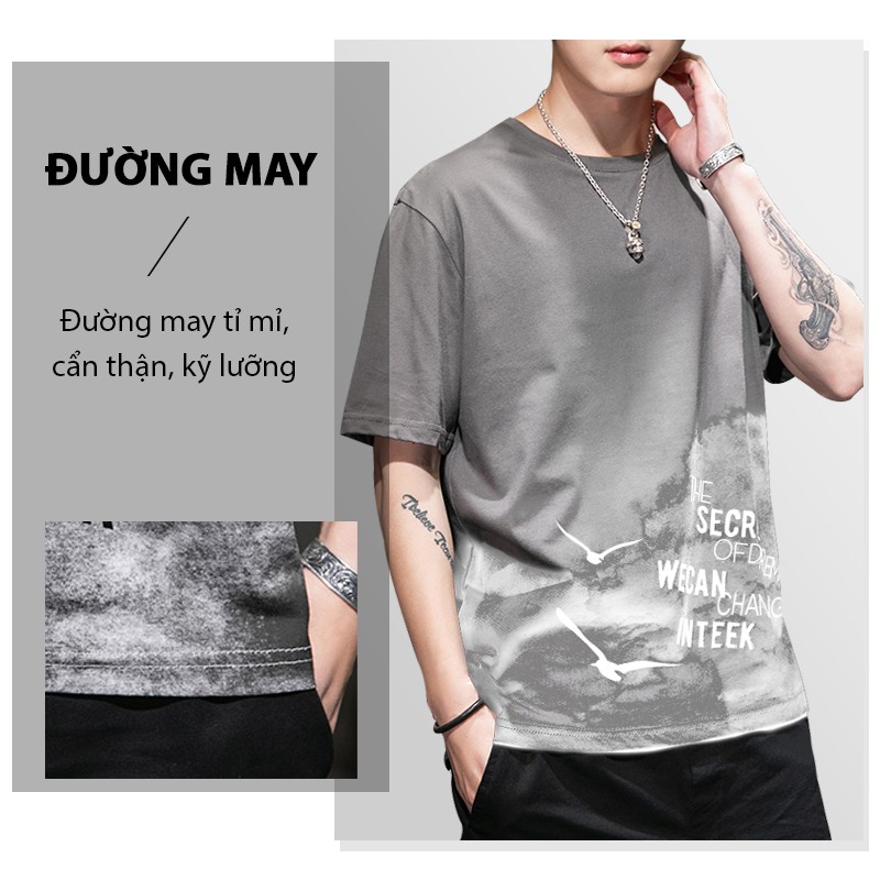 Áo phông nam tay lỡ TINOFUN Áo ngắn tay nam MK G co giãn thể thao chất vải thun phong cách 10 màu