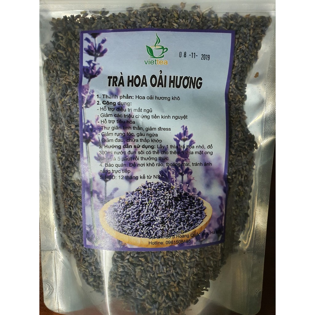 Trà hoa lavender hoa oải hương gói 100g