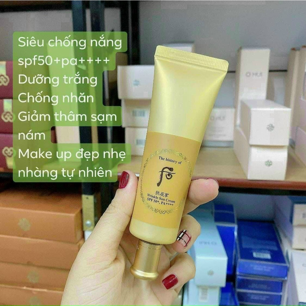 Set kem chống nắng whoo vàng 75ml_The History of Whoo Gongjinhyang Wrinkle Sun Cream Set