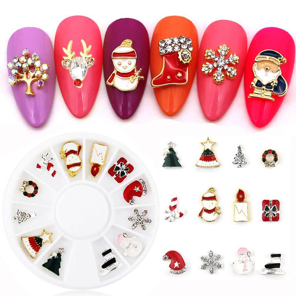 Phụ Kiện Trang Trí Móng Nghệ Thuật 3D Hình Ông Già Noel / Người Tuyết