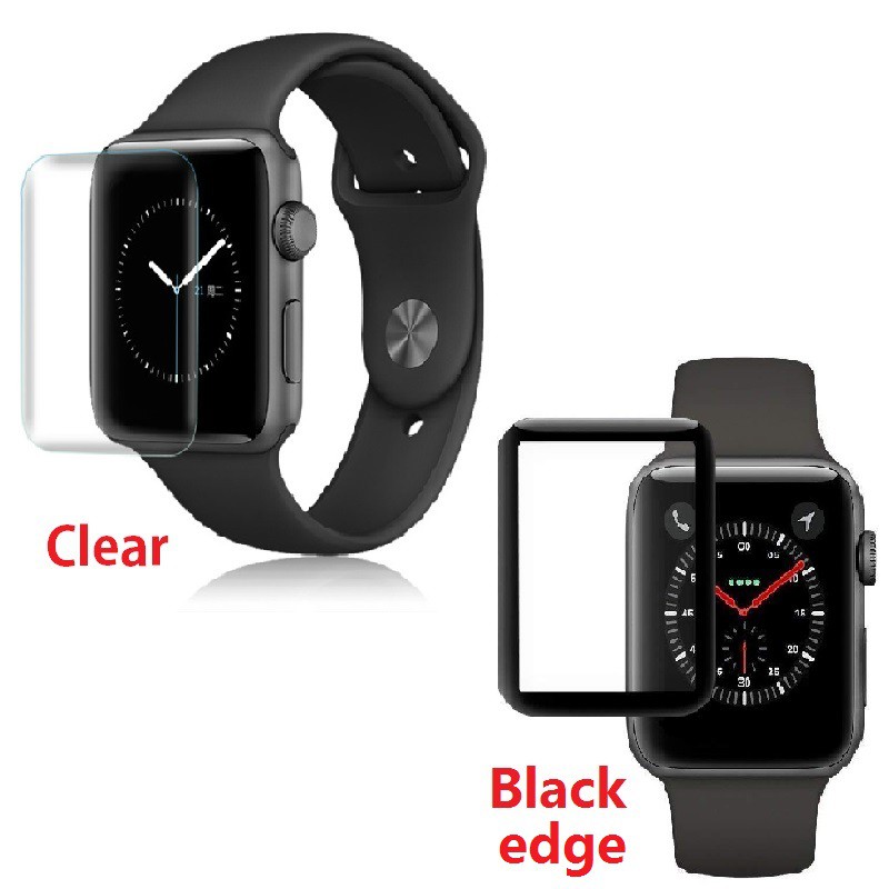 Tấm bảo vệ màn hình bằng kính cường lực của Apple Watch 38/40/42/44mm Full Cover cong 3D cho iWatch Series 1/2/3/4/5/6 SE