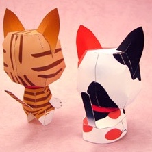 [DIY] KIT Mô hình giấy mèo dễ thương - Kích thước lớn - Trang trí bàn học [Papercraft]