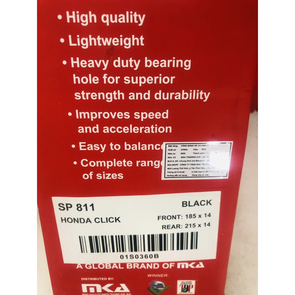 Mâm RCB 8 Cây AB/Vision size 1.85 2.15 Hàng Chính Hãng &gt;&gt;&gt;&gt;