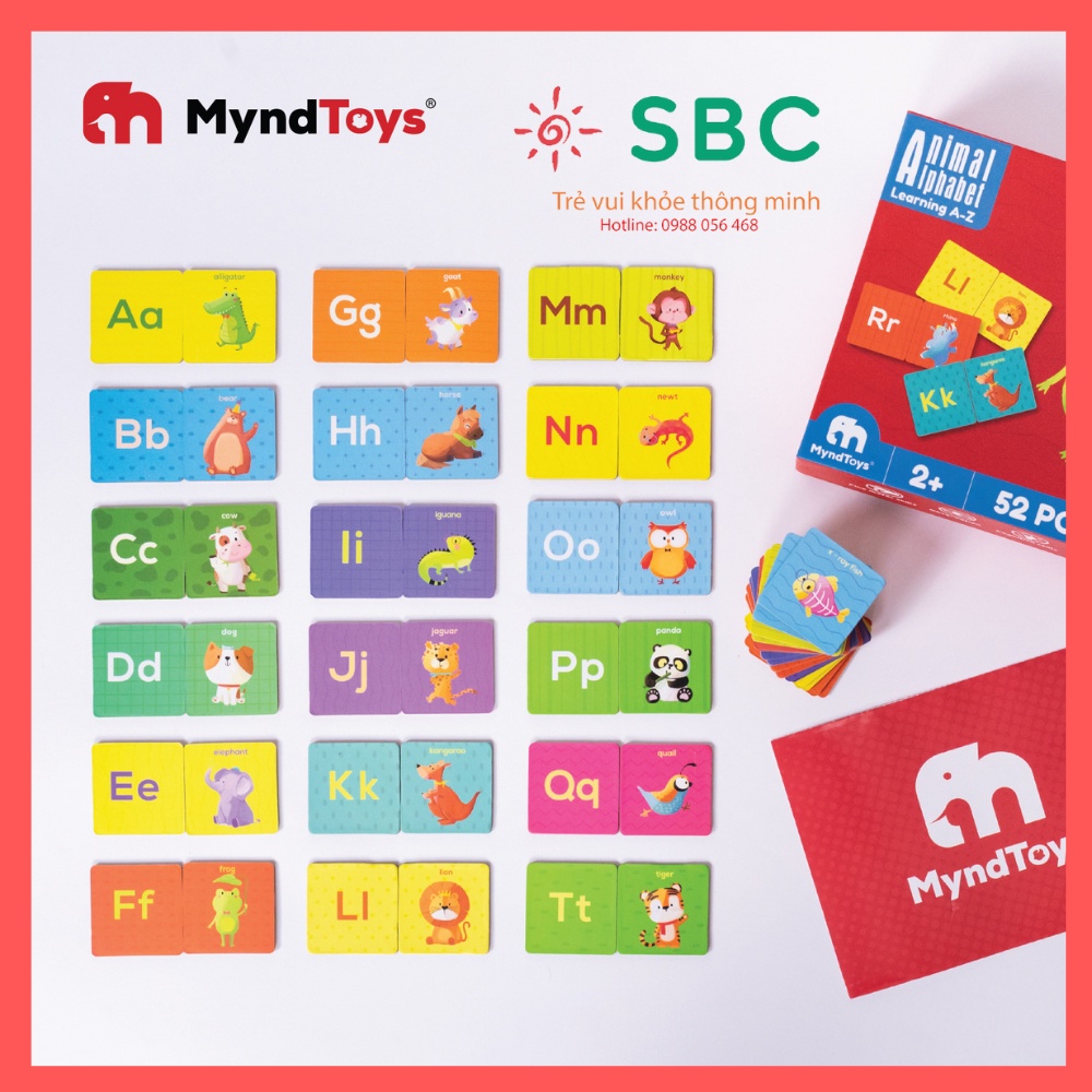 Đồ chơi Myndtoys Việt Nam - Bộ xếp Hình MyndToys Animal Alphabet (Learning A-Z) Dành Cho Các Bé Trên 2