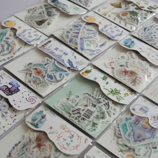 Set 40 sticker washi trang trí planner, scrapbook