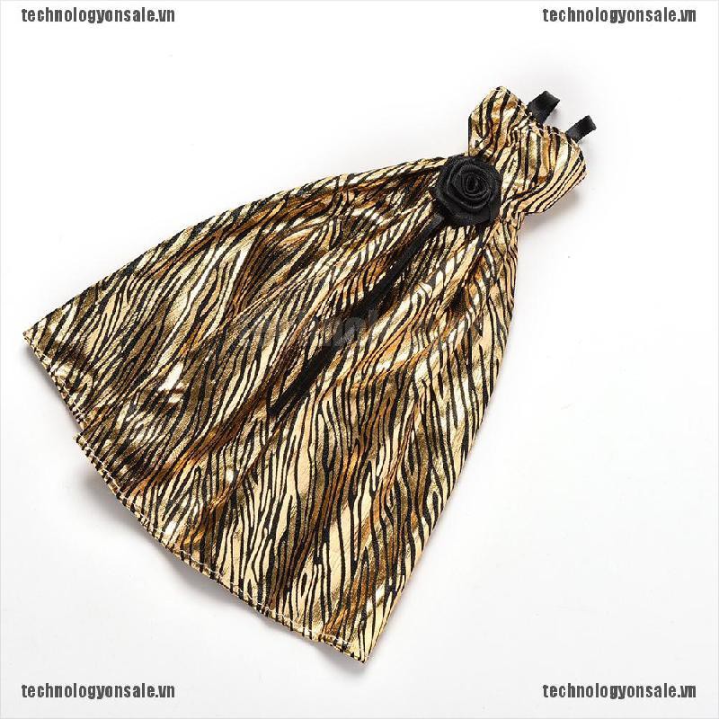 [😎😎Tech] 1 Pcs Stripe Golden Luxury Grown Widding Dress for Barbies with Shawl [VN]