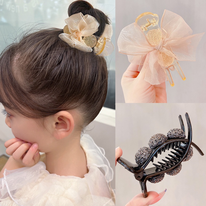 Kẹp Tóc Đính Đá Hình Nơ Xinh Xắn Dành Cho Bé Gái
