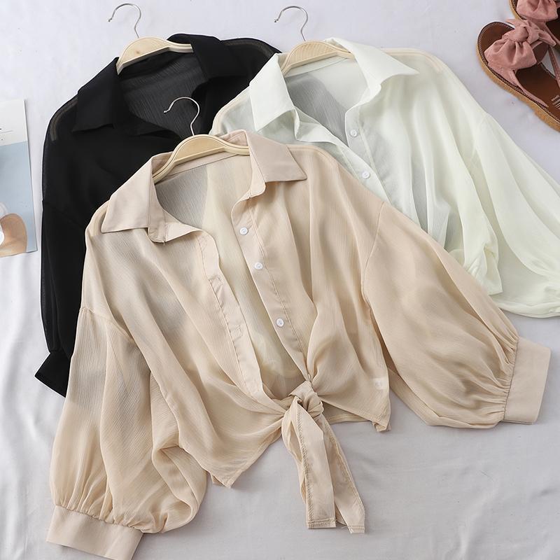 Kho sẵn sàng🎁angryball Áo Khoác Chiffon Mỏng Dáng Rộng Ngắn Thời Trang Sành Điệu
