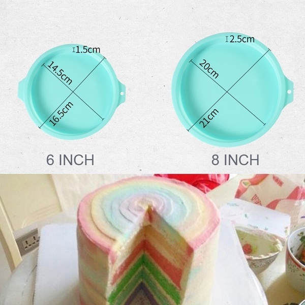 Khuôn Làm Bánh Bằng Silicone Chống Dính Hình Tròn 6 / 8 inch
