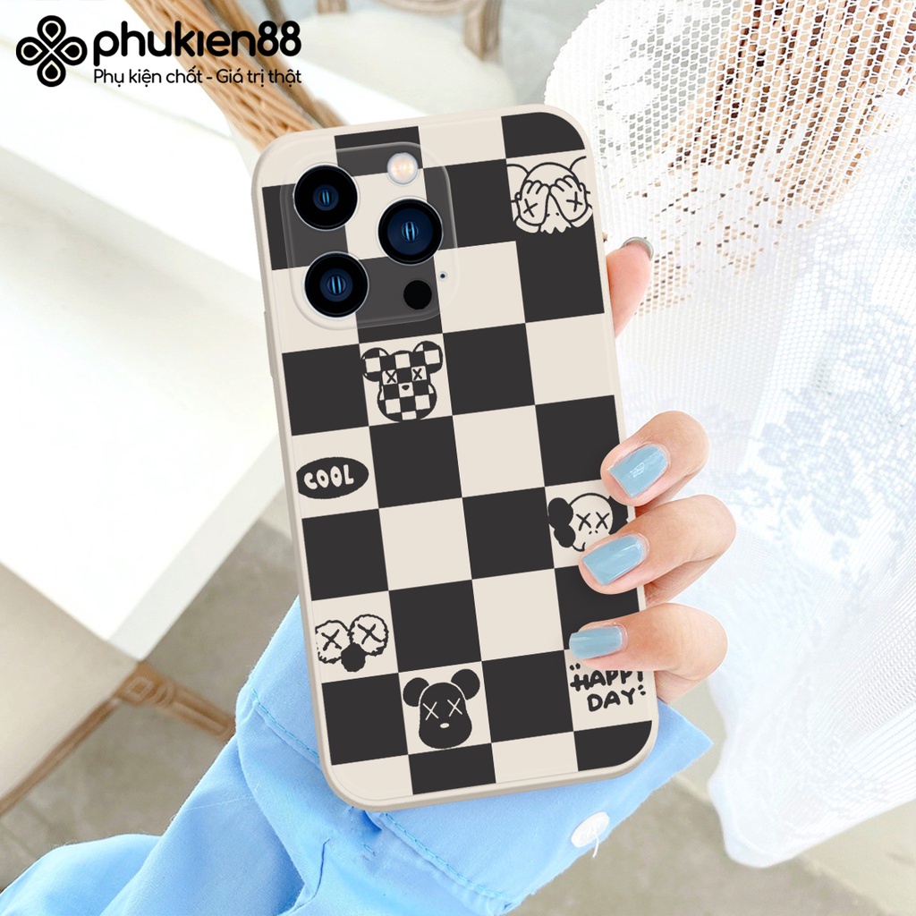Ốp lưng ip Happy kaws cạnh vuông 6/6plus/6s/6splus/7/7plus/8/8plus/x/xr/xs/11/12/13/pro/max/plus/promax