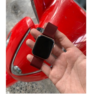 Dây thép milanese dành cho Apple watch màu đỏ đô cực đẹp