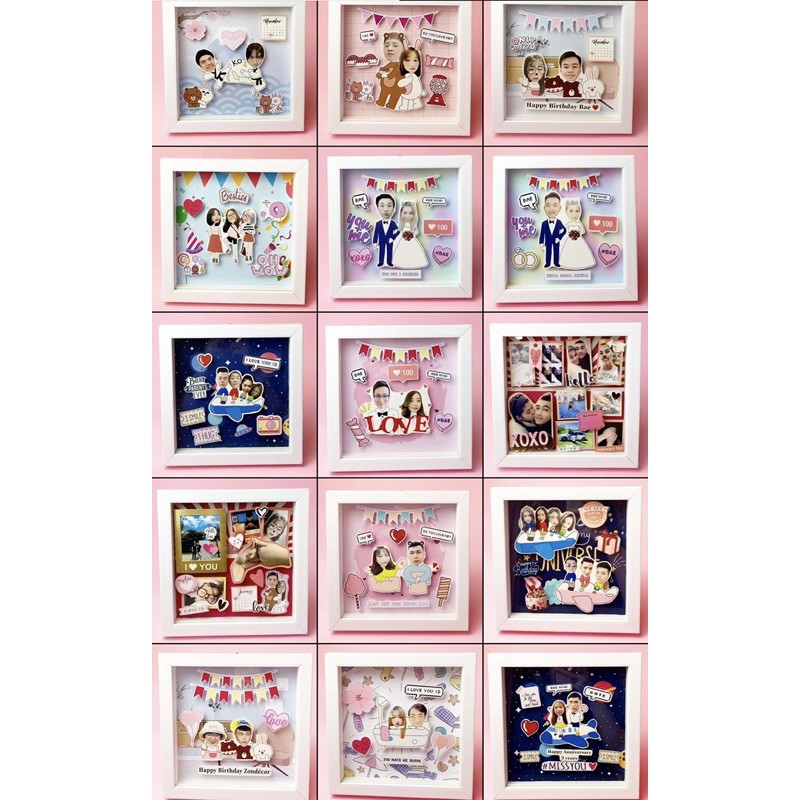 Khung ảnh nổi DIY 23x23 cm - quà tặng siêu xinh