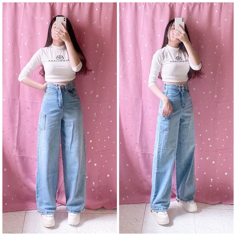 Quần jean suông ống rộng sale rẻ lẻ size