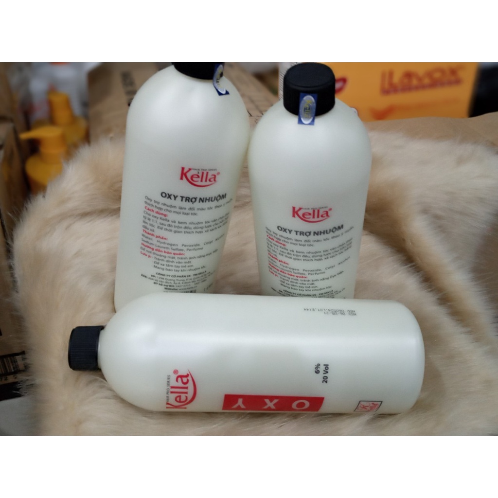 Oxy trợ nhuộm tóc siêu dưỡng không rát Kella 1000ml chai màu trắng nắp đenFREESHIP  hỗ trợ nhuộm bảo vệ tóc khỏi nhuộm