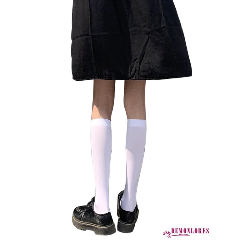 Vớ Dài Đến Đầu Gối Bằng Vải Nhung Mềm Màu Trơn Giữ Ấm Dành Cho Nữ