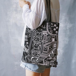 Túi tote quai vuông vải đeo chéo canvas đi học giá rẻ đẹp phong cách hàn quốc - túi tote