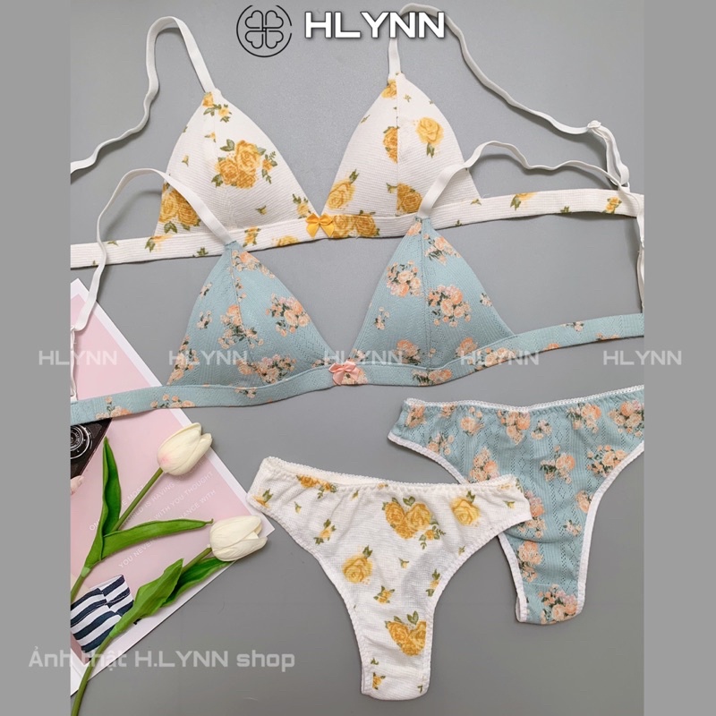 Set đồ lót cotton in hoa tam giác có mút m141 | BigBuy360 - bigbuy360.vn