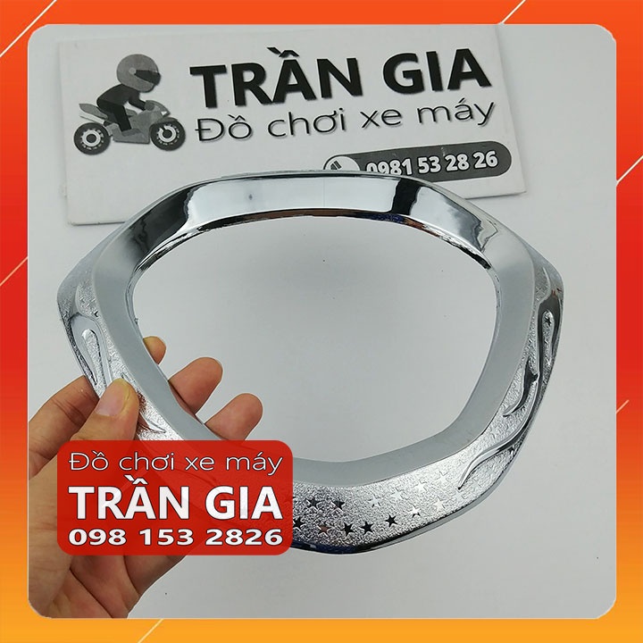 Ốp viền đồng hồ xe Nozza Grande 2014-2015-2016-2017-2018 xi inox - phụ kiện trang trí