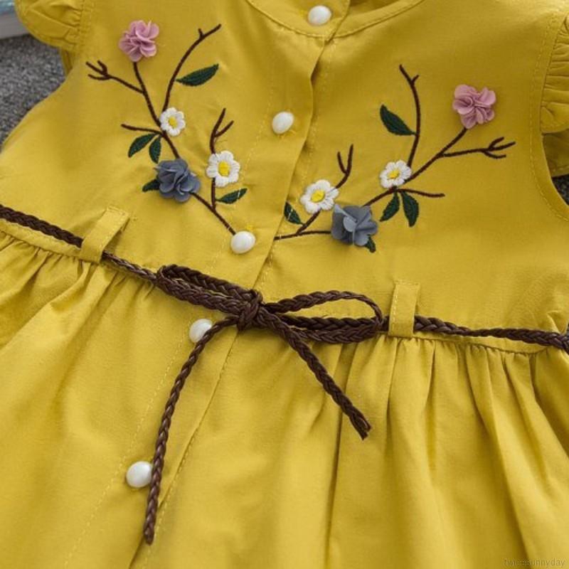 Đầm hoa tay ngắn xinh xắn dành cho bé gái