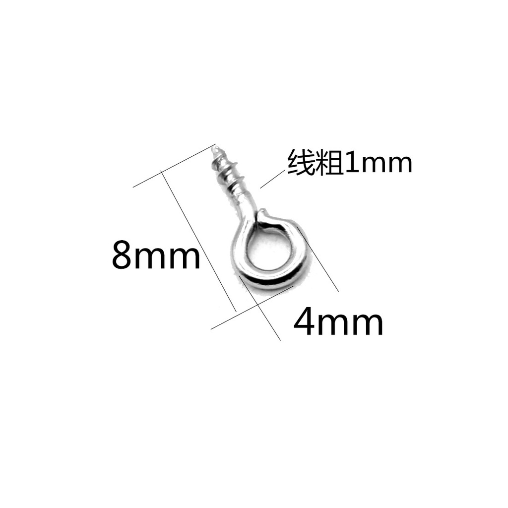 Set 100 Đinh Vít Mắt Cừu 9 Hình Dạng Bằng Thép Không Gỉ Làm Trang Sức Thủ Công DIY