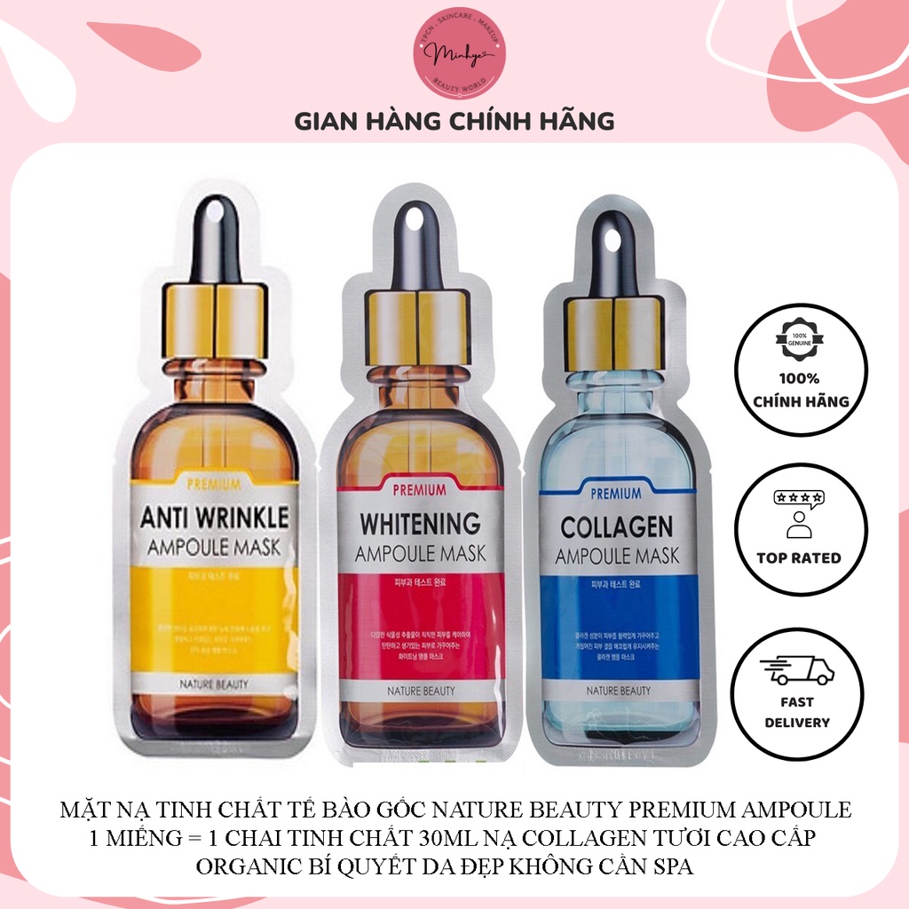 Mặt Nạ Tinh Chất Tế Bào Gốc Nature Beauty Premium Ampoule Mask Bí Quyết Da Đẹp Không Cần Spa