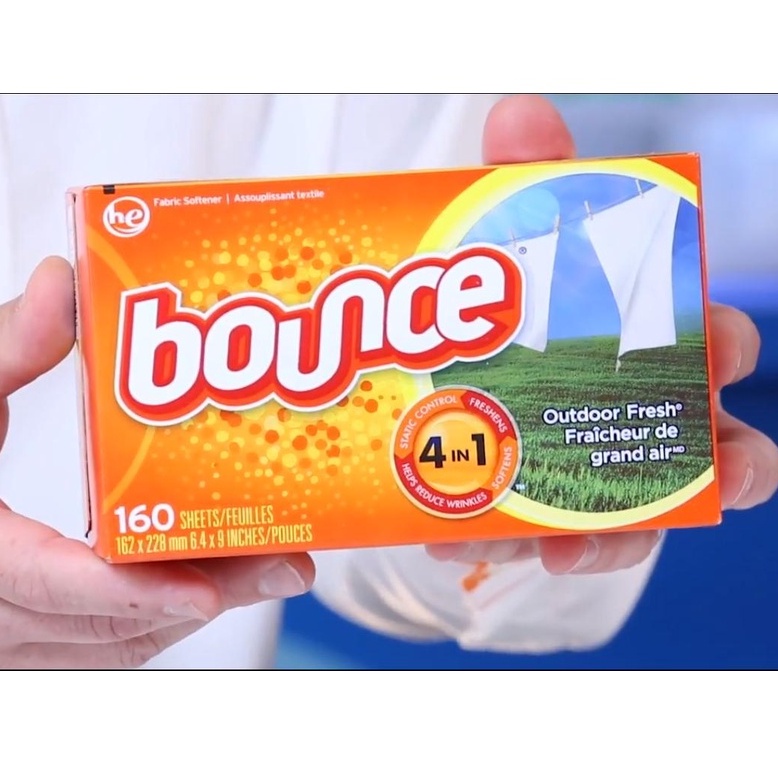 Khăn giấy nến thơm quần áo BOUNCE Outdoor Fresh (160 Tờ) / Giấy thơm sấy xả quần áo