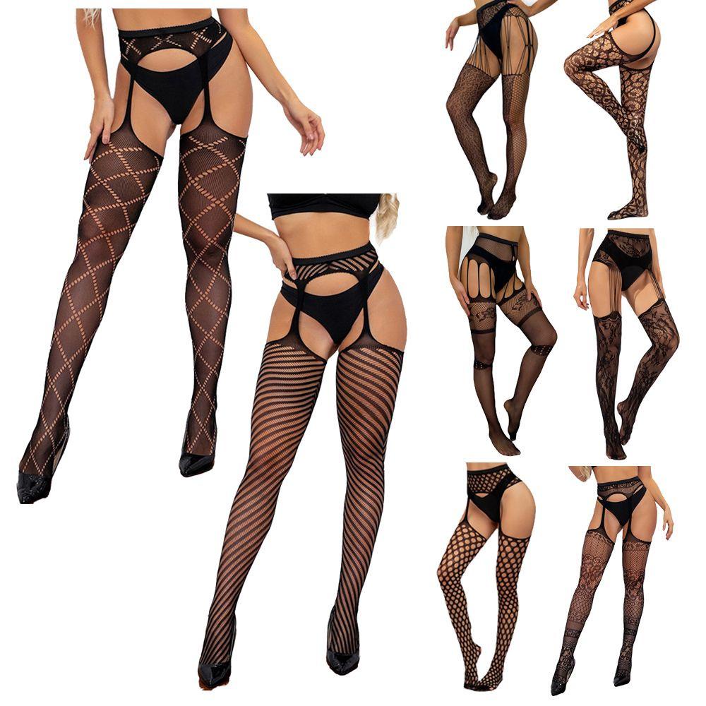 Quần Tất Lưới Đen Dài Phối Ren Gợi Cảm Cho Nữ