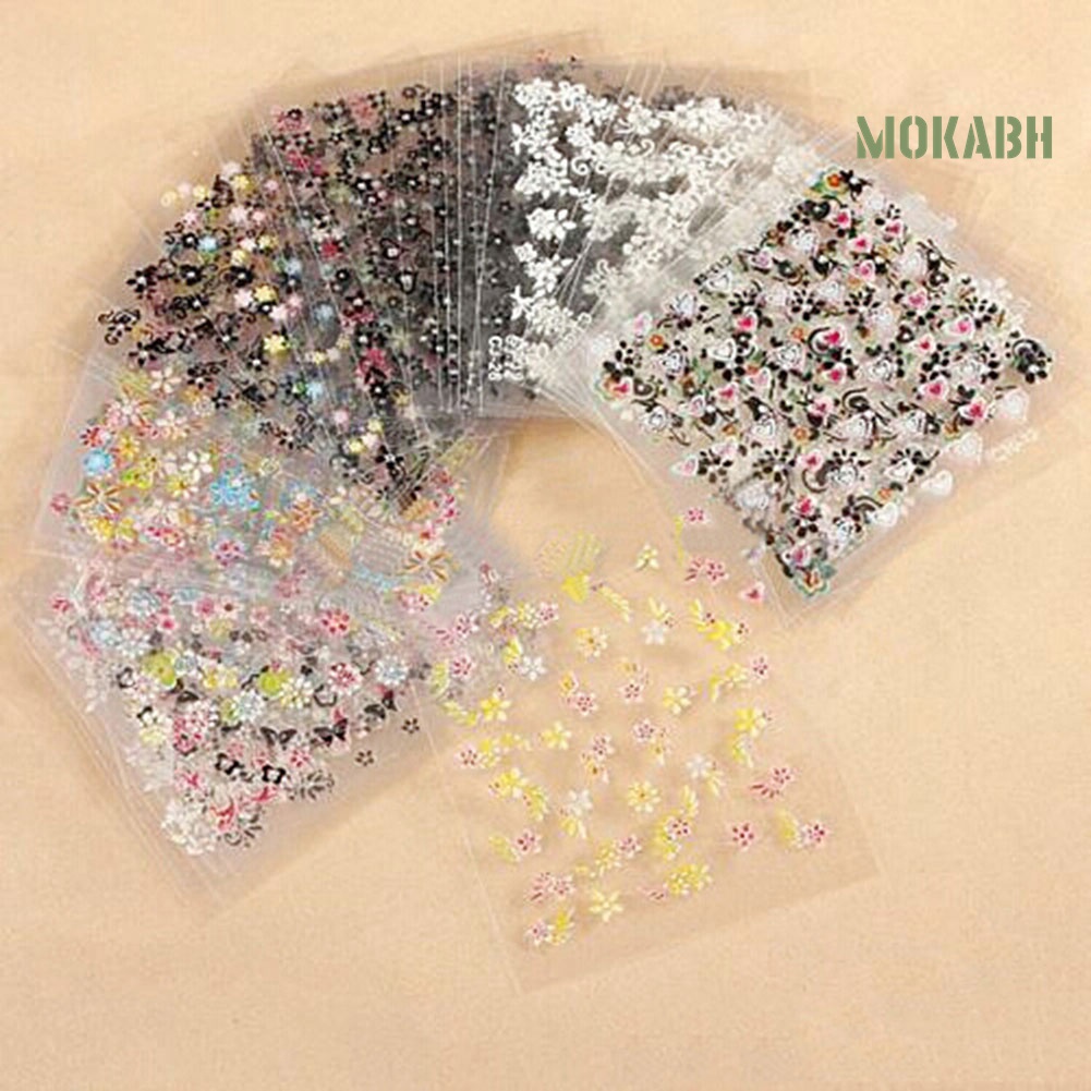 Set 10 Tấm Hình Dán 3D Dùng Trang Trí Móng Nghệ Thuật