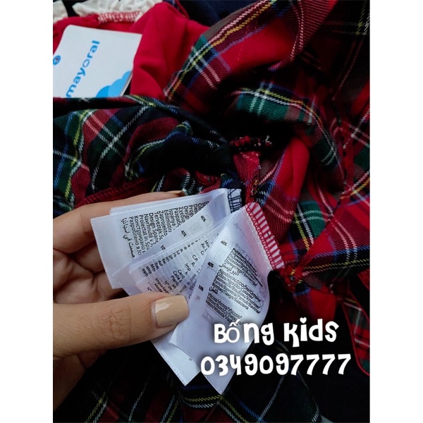 Váy Nỉ Peplum Bé Gái Nơ Kẻ MOR