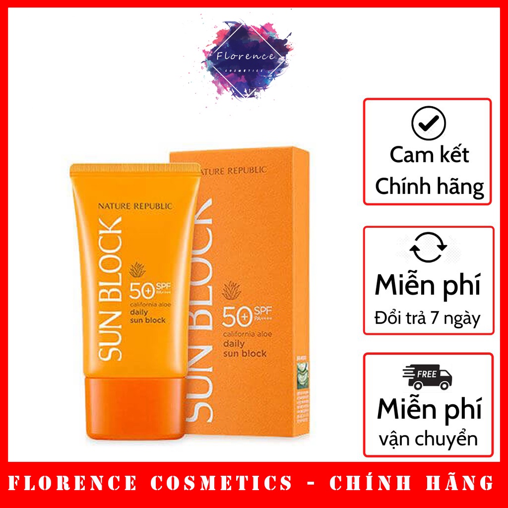 Kem Chống Nắng Nâng Tone Nature Republic California Aloe Daily Sunblock SPF50 57ml