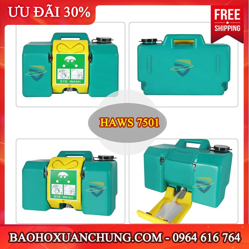 Bồn rửa mắt khẩn cấp HAWS 7501, bòn rửa mắt di động 35 lít