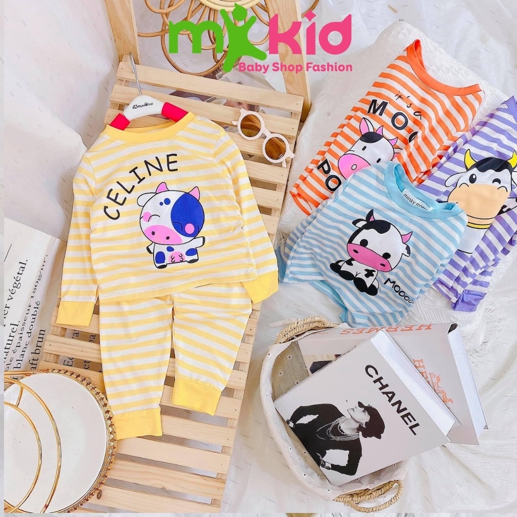 Bộ Thu Đông Cho Bé  Bộ Cotton Dài Tay Minky Mom Cho Bé Trai Bé Gái Với Các Hình Thú Siêu Dễ Thương