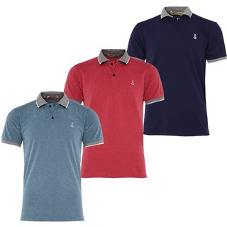 Áo thun nam cổ bẻ PIGO cổ phối bo cao cấp pigofashion AHT08 - ĐỐM VỊT (màu ghi chú)