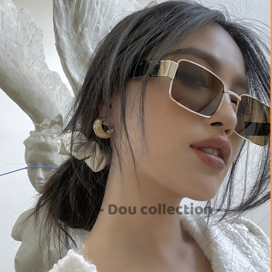 [Nowship2h] Kính Râm (Kính Mát) Cao Cấp Hình Hộp Vuông Gọng Kim Loại Phong Cách Âu Mỹ - Carl Fitow - Mã MK005