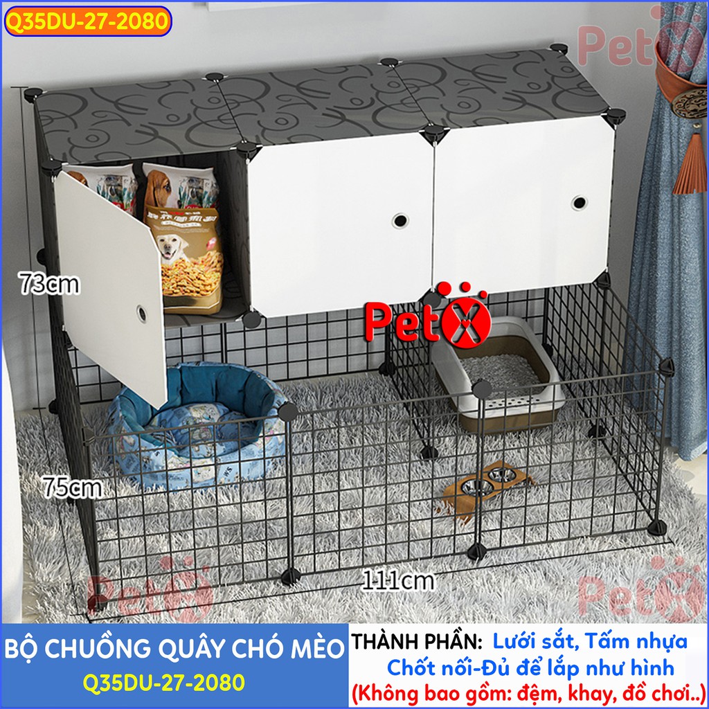 Quây chuồng chó mèo lắp ghép Petoka nuôi thú cưng sơn tĩnh điện giá rẻ-4