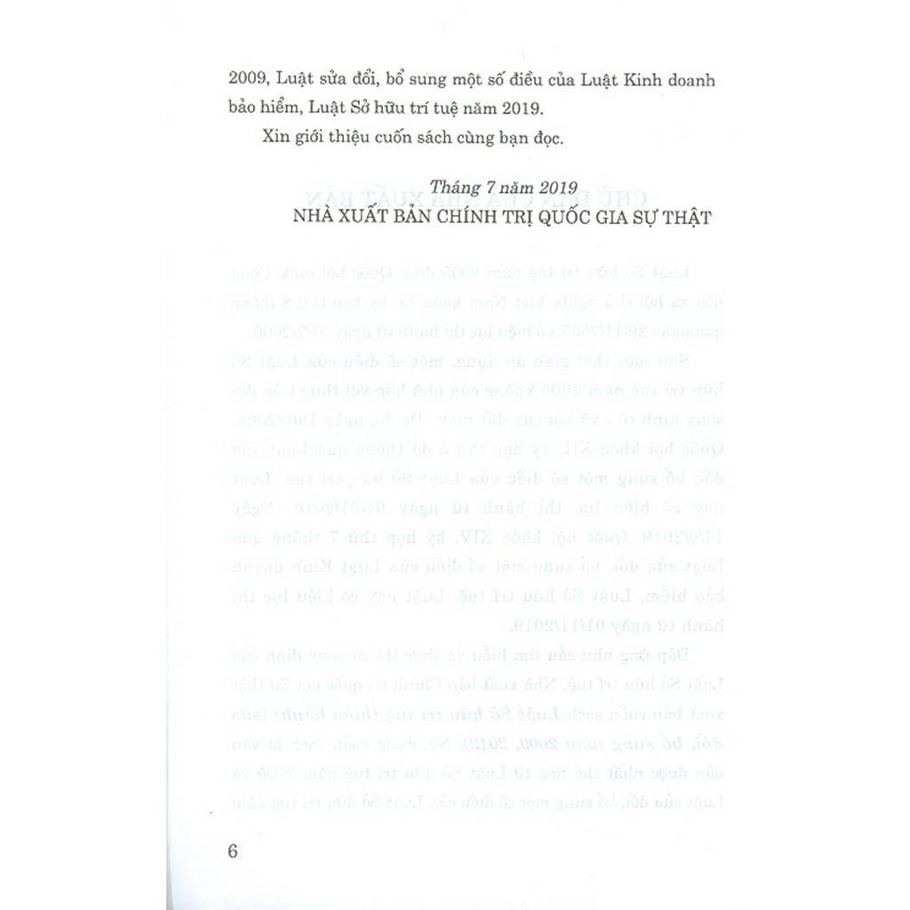 Sách - Luật Sở Hữu Trí Tuệ (Hiện Hành) (Sửa Đổi, Bổ Sung Năm 2009, 2019) | WebRaoVat - webraovat.net.vn
