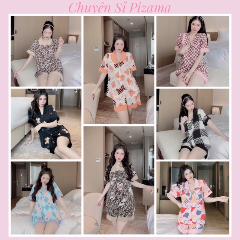 BỘ NGỦ - ĐỒ NGỦ pijama tay cộc đùi lụa mango cao cấp loại 1