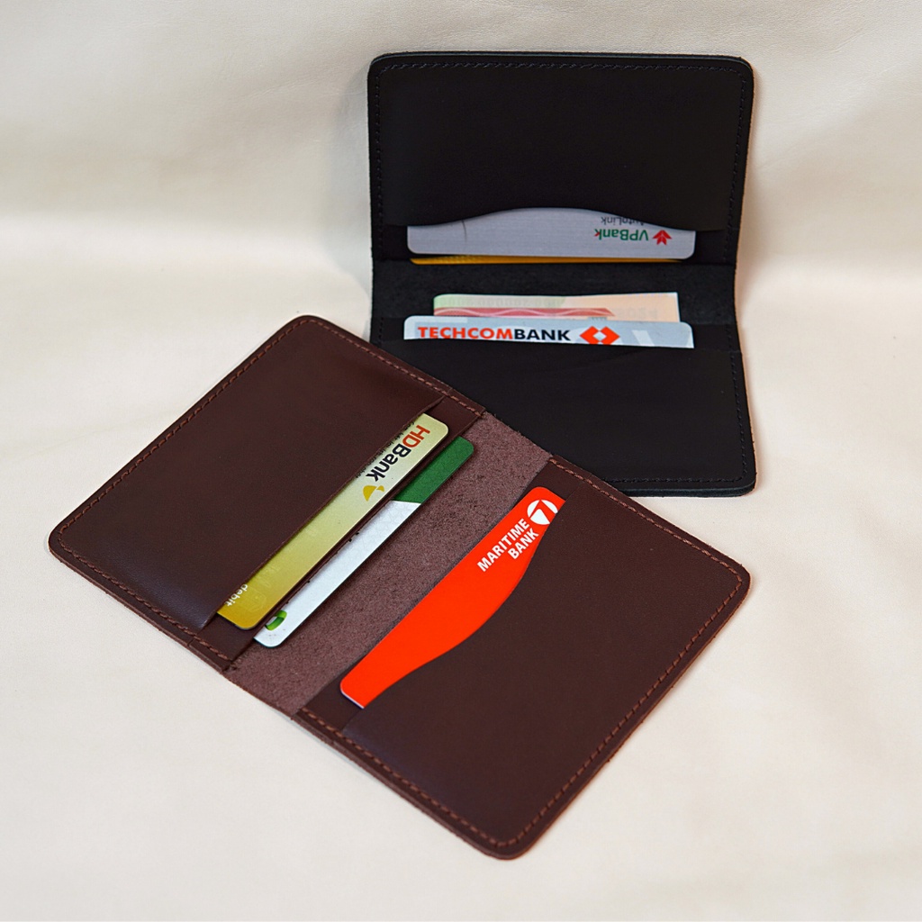 Ví nam nữ đựng thẻ card Wemoda chất liệu da bò thật bảo hành 24 tháng